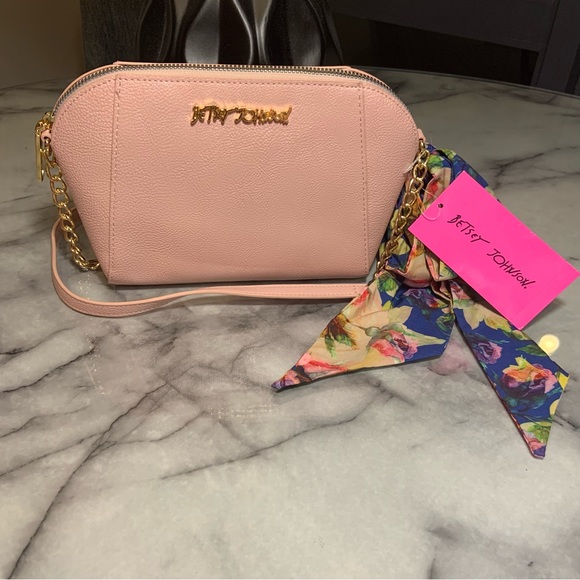 Betsey Johnson Bags Betsey Johnson Pink Crossbody Vegan Faux
